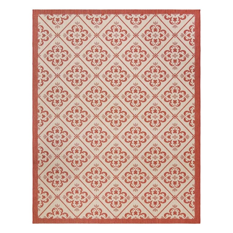 Gertmenian Paseo Bran Red 5 ft. x 7 ft. Trellis Indoor/Outdoor Area Rug 46429