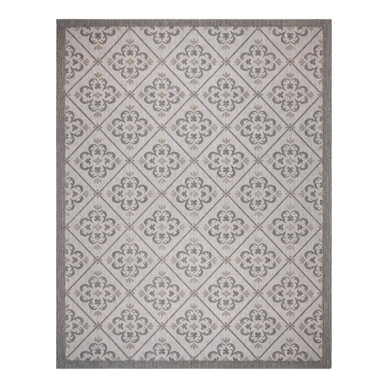Gertmenian Paseo Bronte Ash/Steel 5 ft. x 7 ft. Striped Indoor/Outdoor Area Rug 24866