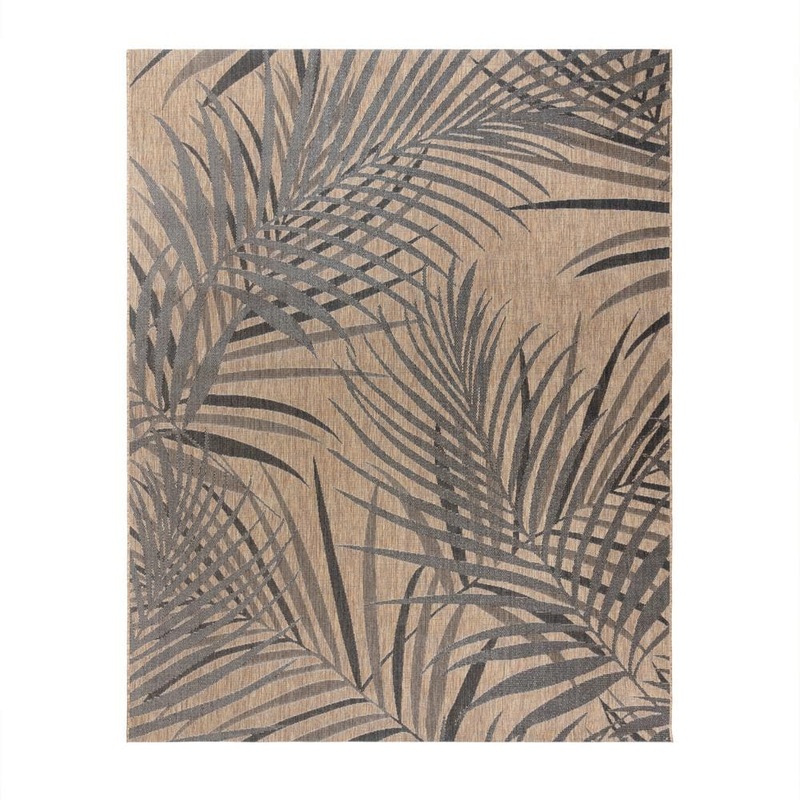 Gertmenian Paseo Paume Chestnut and Black 8 ft. x 10 ft. Floral Indoor/Outdoor Area Rug 19511