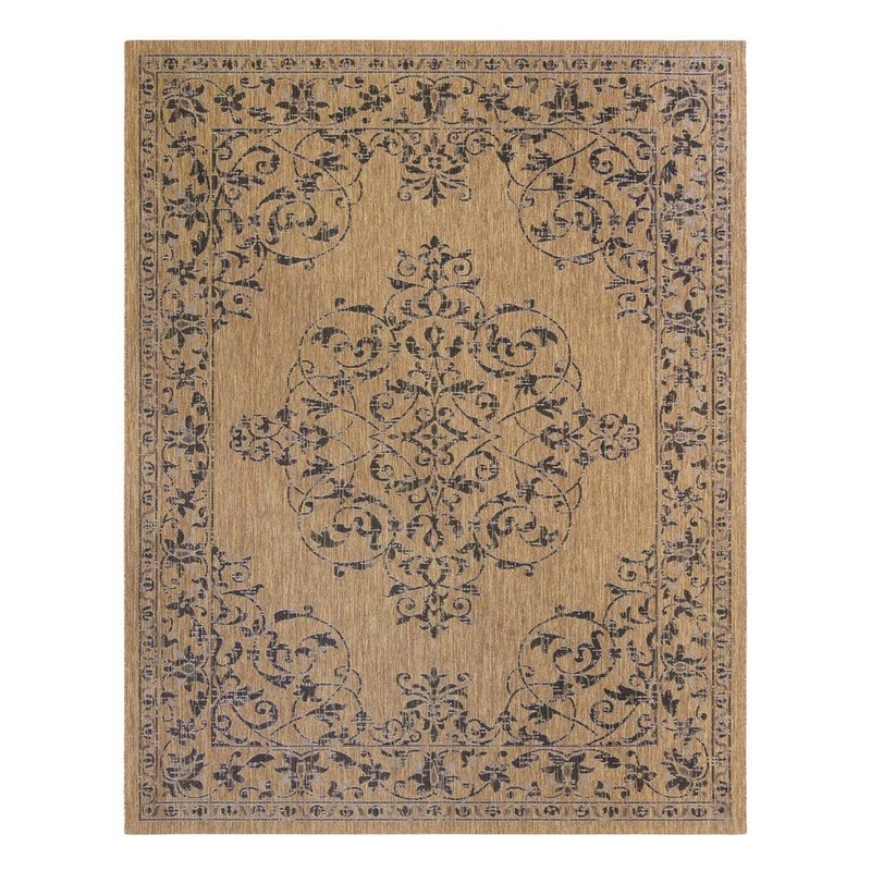 Gertmenian Paseo Ryoan Chestnut 5 ft. x 7 ft. Medallion Indoor/Outdoor Area Rug 46411