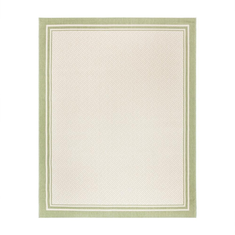 Gertmenian Paseo Soroa Sand and Palm 8 ft. x 10 ft. Border Indoor/Outdoor Area Rug 19523