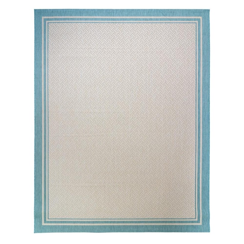 Gertmenian Paseo Soroa Sand/Oasis 5 ft. x 7 ft. Border Indoor/Outdoor Area Rug 45329