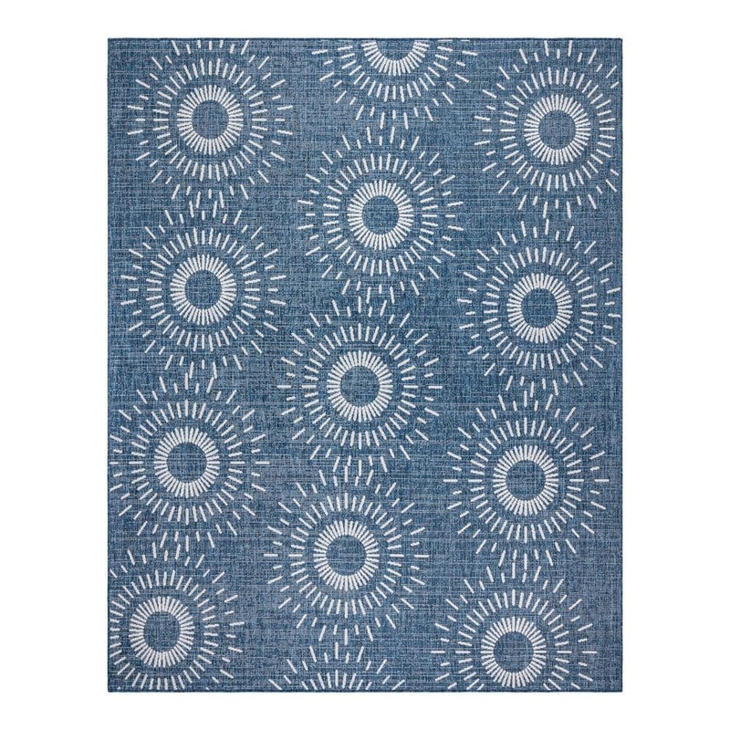 Gertmenian Paseo Tiaret Navy 9 ft. x 13 ft. Geometric Indoor/Outdoor Area Rug 32468
