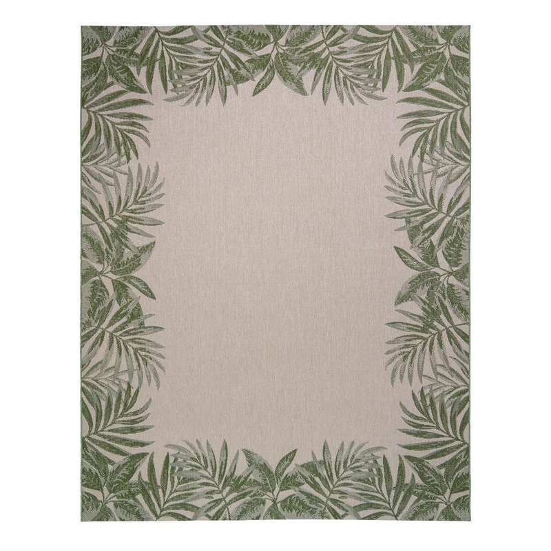 Gertmenian Paseo Tropic Green 5 ft. x 7 ft. Border Indoor/Outdoor Area Rug 45325
