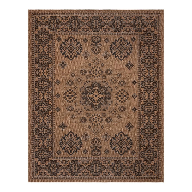 Gertmenian Ringley Gavin Chestnut Brown 6 ft. x 9 ft. Oriental Medallion Indoor/Outdoor Area Rug 24821