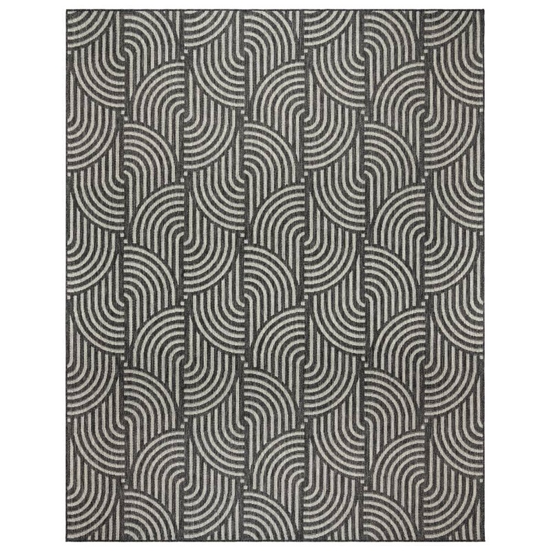 Gertmenian Ringley Michele Black 5 ft. x 7 ft. Geometric Indoor/Outdoor Area Rug 24848