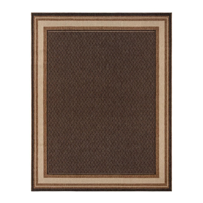 Gertmenian Ringley Tailer Chestnut Brown 6 ft. x 9 ft. Striped Border Indoor/Outdoor Area Rug 24812