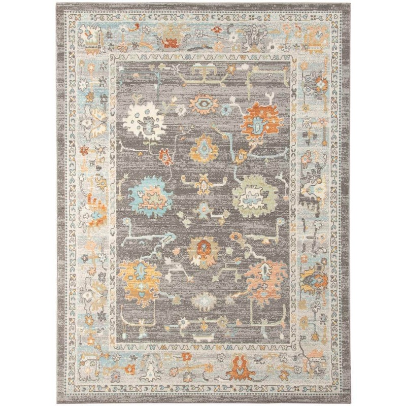 Amer Rugs Bohemian 8×10 Area Rug Taupe Polypropylene Rectangle Low Pile Bordered Pattern Rugs for Living Room Dining Room Bedroom BHM27999