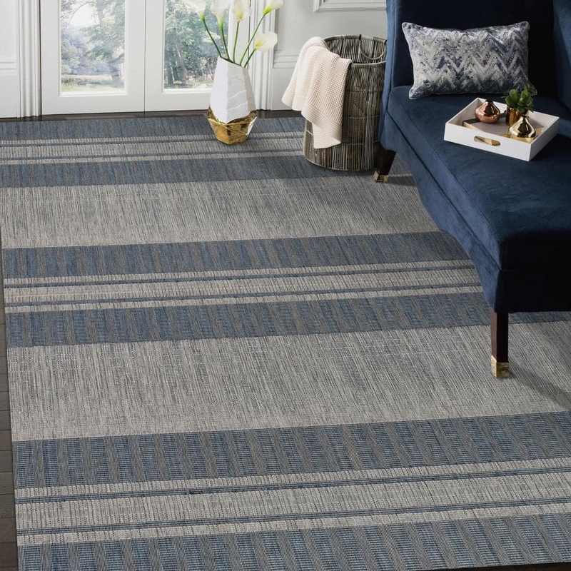 Amer Rugs Maryland 3 ft. X 8 ft. Blue Striped Area Rug MRY62408