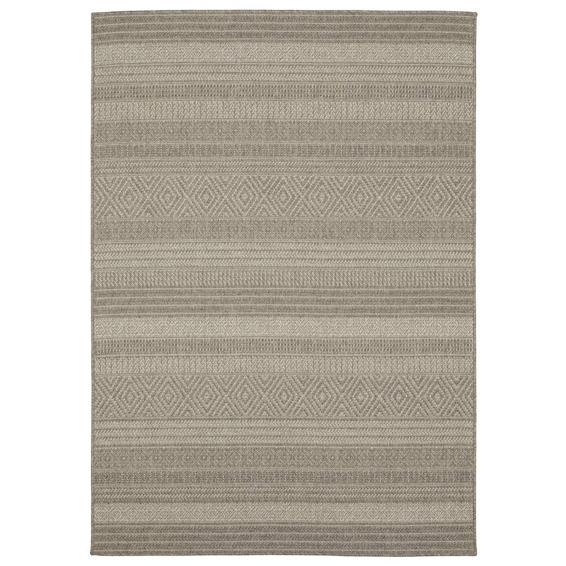 AVERLEY HOME Cliffs Gray 7 ft. x 9 ft. Stripe Polypropylene Indoor/Outdoor Area Rug 702799