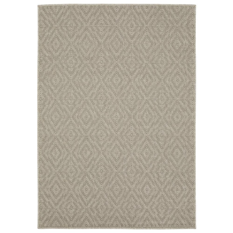 AVERLEY HOME Cliffs Gray Doormat 3 ft. x 5 ft. Geometric Diamonds Polypropylene Indoor/Outdoor Area Rug 702898
