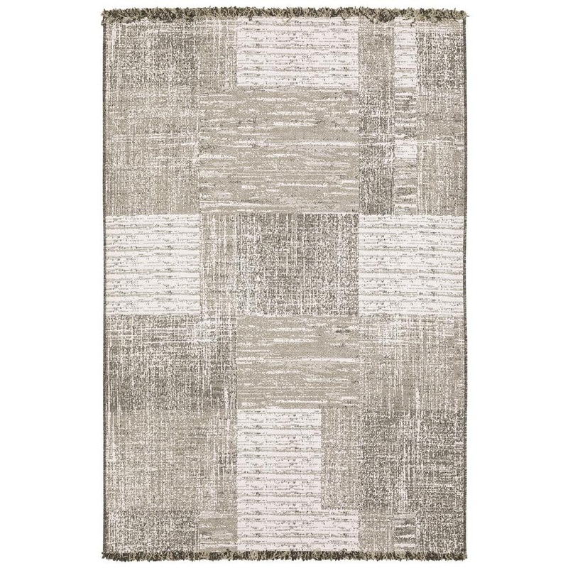 AVERLEY HOME Gables Beige 3 ft. x 5 ft. Textured Geometric Polypropylene Indoor/Outdoor Area Rug 702959