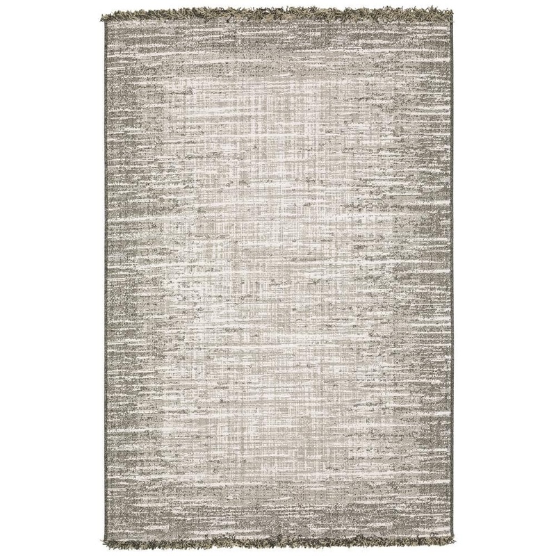 AVERLEY HOME Gables Beige 5 ft. x 7 ft. Distressed Border Polypropylene Indoor/Outdoor Area Rug 703383