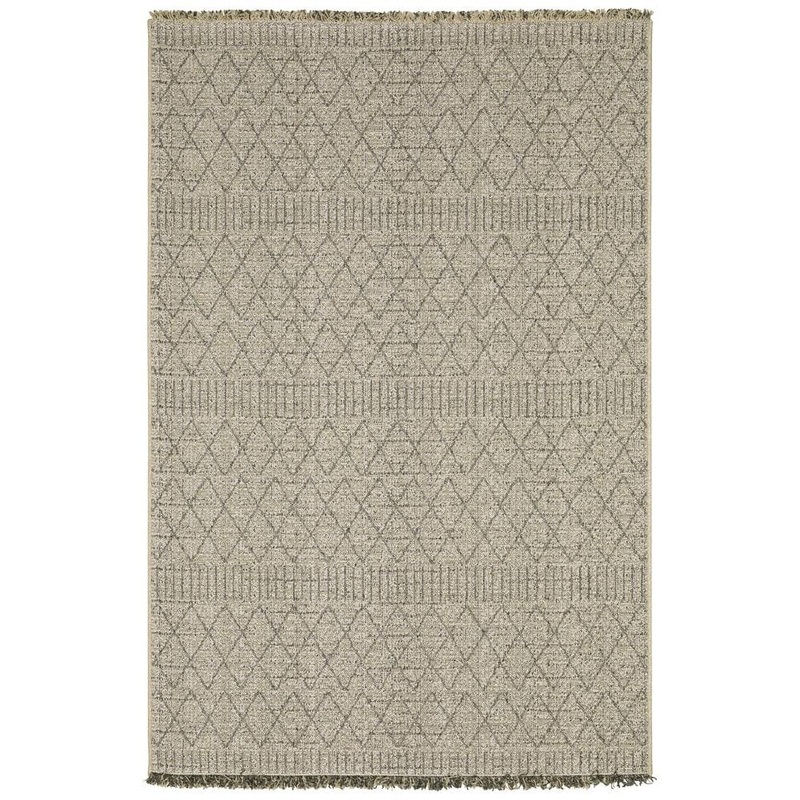 AVERLEY HOME Gables Beige Doormat 3 ft. x 5 ft. Textured Geometric Stripe Polypropylene Indoor/Outdoor Area Rug 703499