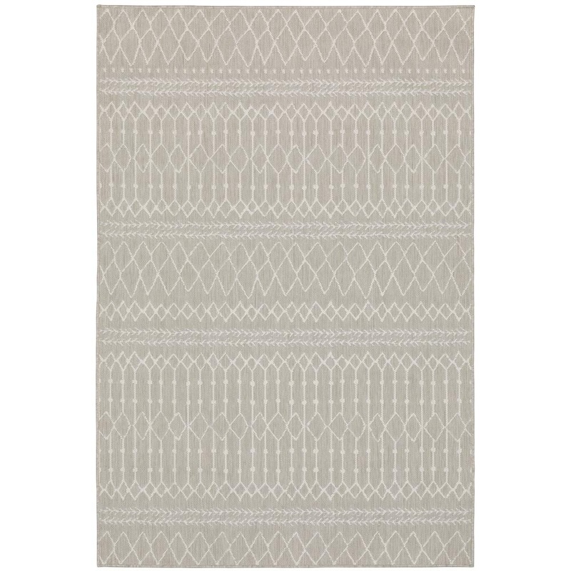AVERLEY HOME Preston Grey 9 ft.10 in. x 12 ft. 10 in. Tribal Indoor/Outdoor Area Rug 344272