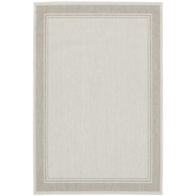 AVERLEY HOME Preston Ivory 5 ft. 3 in. x 7 ft. 3 in. Border Indoor/Outdoor Area Rug 344302