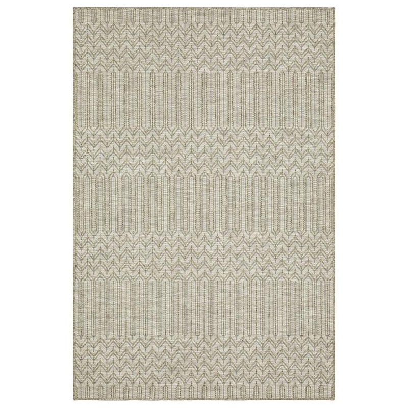 AVERLEY HOME Thrasher Beige 5 ft. x 8 ft. Geometric Abstract Stripe Polypropylene Indoor/Outdoor Area Rug 662048