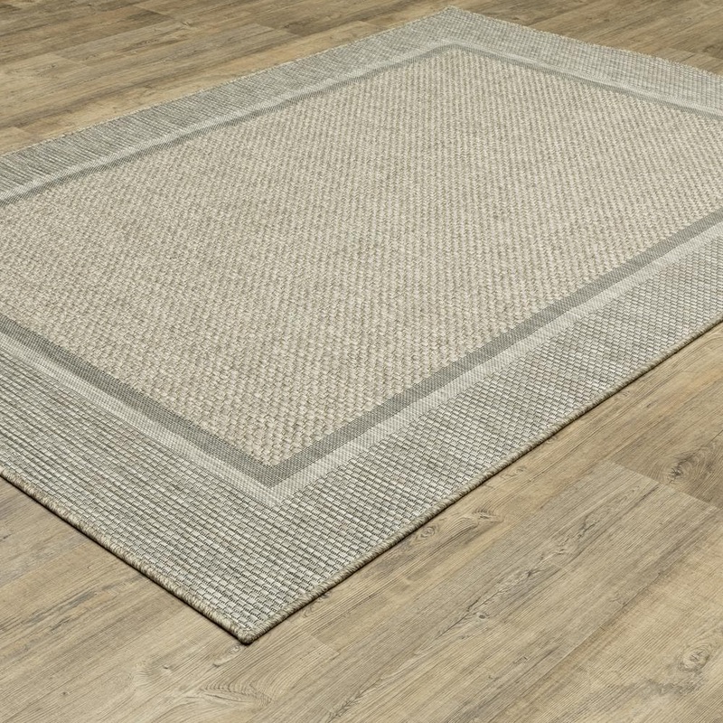 AVERLEY HOME Thrasher Beige 8 ft. x 10 ft. Wide Border Polypropylene Indoor/Outdoor Area Rug 661881