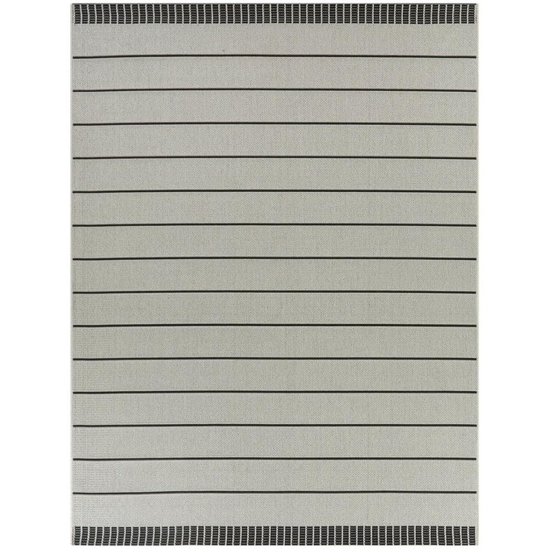 BALTA Campert White 7 ft. 10 in. x 10 ft. Stripe Indoor/Outdoor Area Rug 3116359