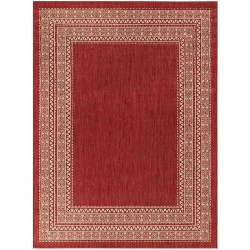 BALTA Red 8 ft. x 10 ft. Border Indoor/Outdoor Area Rug 3106059