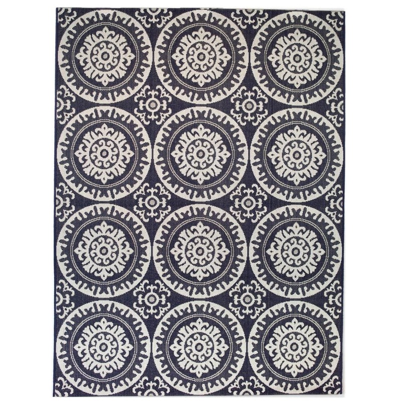 BALTA Theodora Dark Blue 8 ft. x 10 ft. Indoor/Outdoor Area Rug 3003474