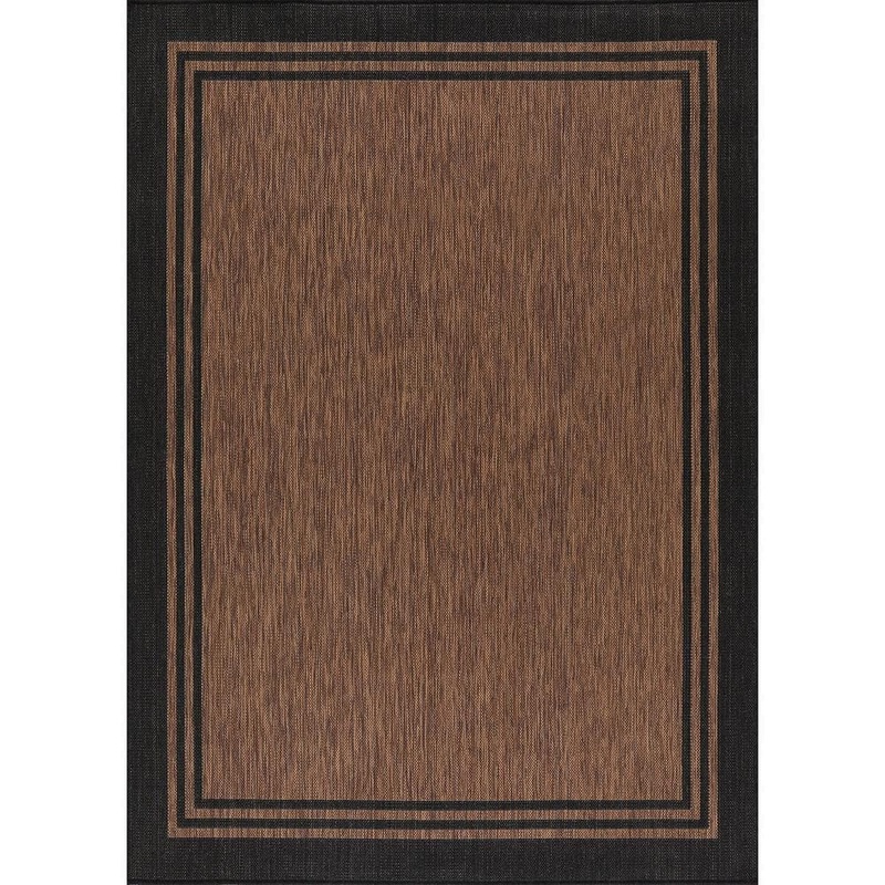 Beverly Rug 10 X 14 Gold Black Aloha Washable Bordered Indoor Outdoor Area Rug HD-ALH60253-10X14
