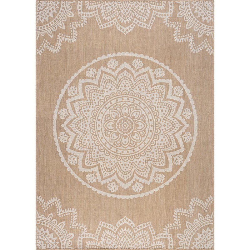 Beverly Rug Beige 6 ft. x 9 ft. Waikiki Insignia Modern Indoor Outdoor Area Rug BV-OUT601-6X9