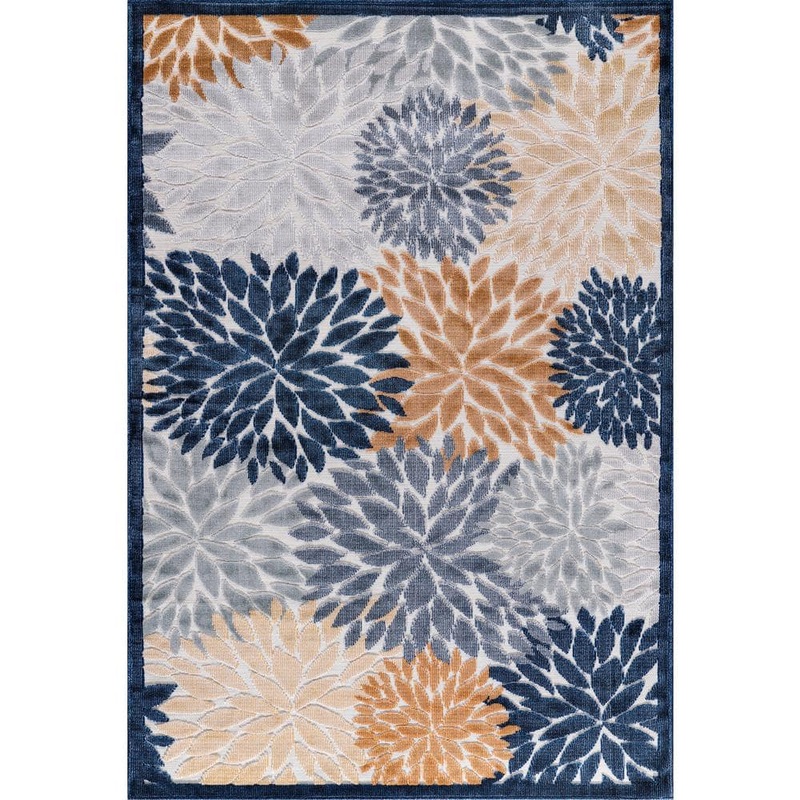 CAMILSON Bloom Multi Color 8 ft. x 10 ft. Floral Exotic Tropical Indoor/Outdoor Area Rug SPR3001-MLT-8×10-HD