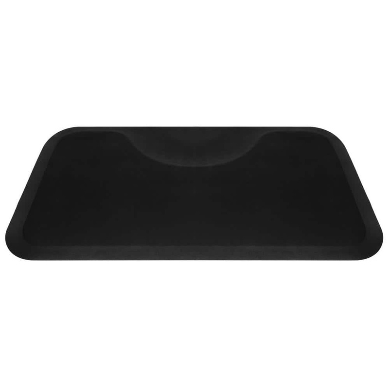 Karl home Beauty Salon Black 37.4 in. x 7.48 in. Rectangle Anti-Fatigue Mat 337246994559