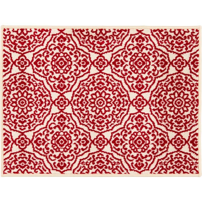 LOOMAKNOTI Tecopa Kamiyarli Red 2 ft. 3 in. x 3 ft. Medallion Polypropylene Indoor/Outdoor Area Rug 2352SCO23EC.084