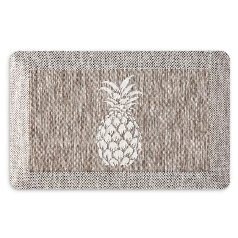 MARTHA STEWART Aloha Brown 19.6 in. x 32 in. Pineapple Kitchen Anti Fatigue Mat 2-OLAMP-532