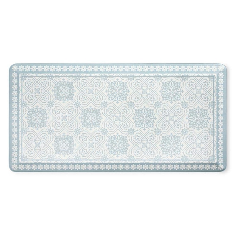 MARTHA STEWART Comfort Anti Fatigue Strie Medallion Grey 19.6 in. x 39 in. Kitchen Mat E044-451