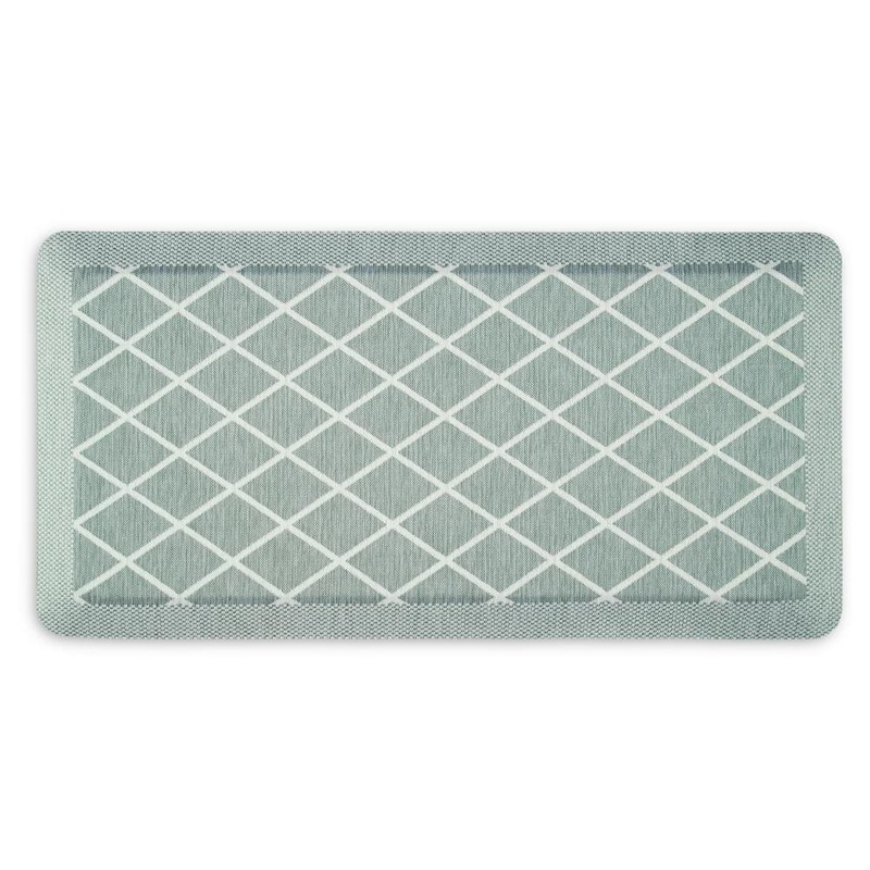 MARTHA STEWART Miles Green 19.6 in. x 39 in. Trellis Air Mat Kitchen Mat 20-OLAMDI-411