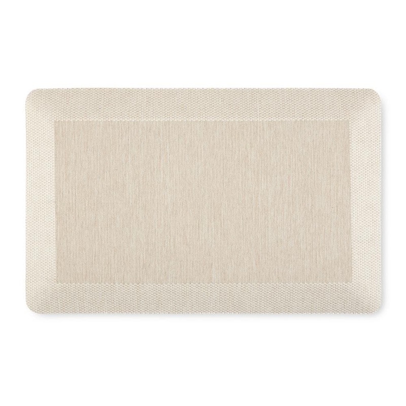 MARTHA STEWART Mira Modern Heathered Beige 19.6 in. x 32 in. Anti-Fatigue Kitchen Mat 2-OLAMS-150