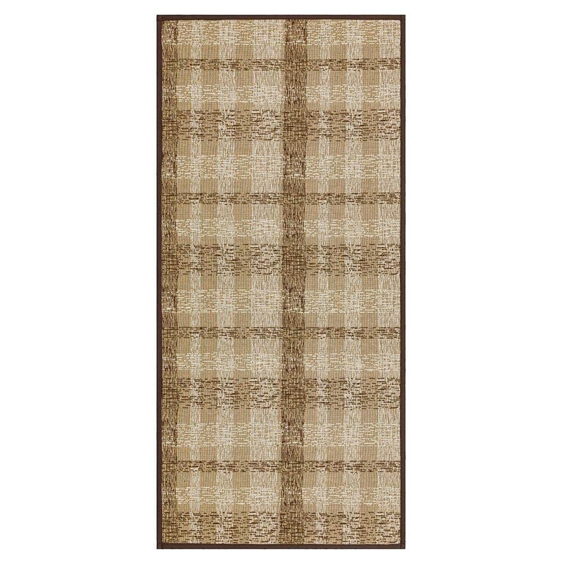 Mohawk Home Scribble Plaid Tan 20 in. x 42 in. Kitchen Mat 946920