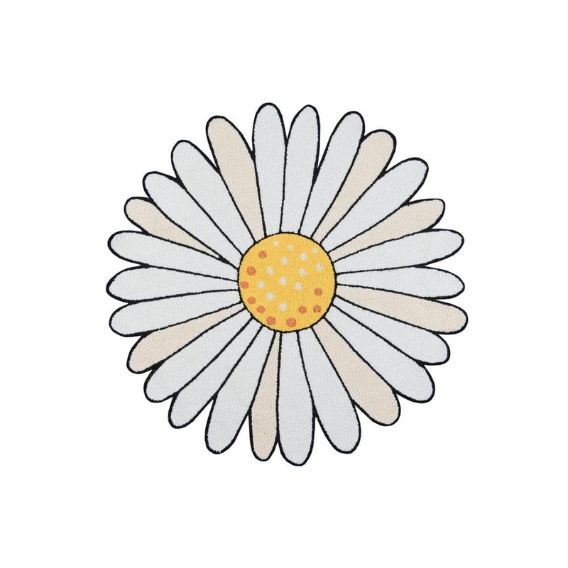 Momeni Cucina Daisy Ivory 4 ft. x 4 ft. Kitchen Mat CUCINCNA-8IVY400R