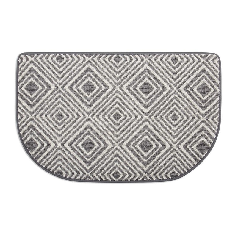StyleWell Plush Slice Gray 19.7 in. x 31.5 in. Machine Washable Non-Slip Indoor Kitchen Floor Mat SWKPS-451