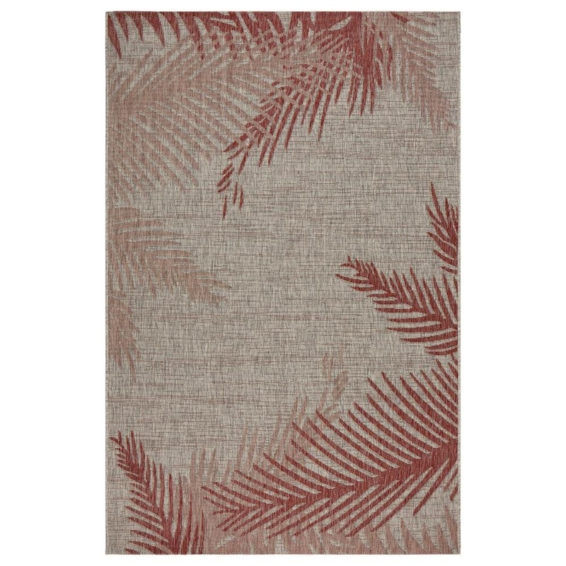 Unbranded Camila Sunset Red/Beige 1 ft. 10 in. x 3 ft. Palms Polypropylene Indoor/Outdoor Area Rug 5831A9084D9348