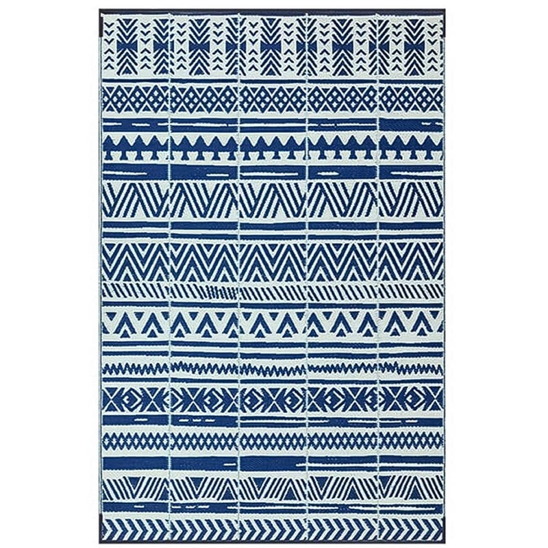 Unbranded Gray 6 ft. x 9 ft. Reversible Portable Plastic Indoor/Outdoor Area Rug outrug-283