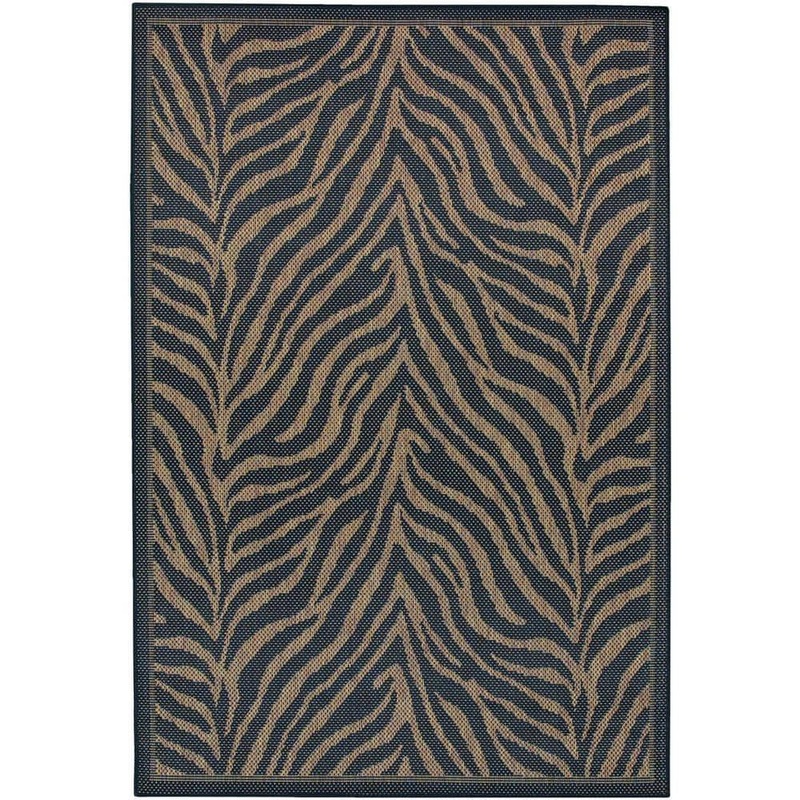 Unbranded Recife Zebra Black-Cocoa 8 ft. x 11 ft. Indoor/Outdoor Area Rug 15140121076109T
