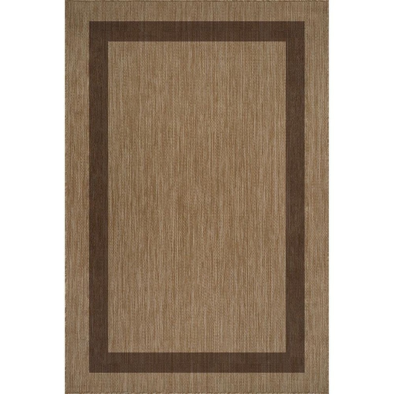 Unbranded Sunshine Border Brown 5 ft. x 7 ft. Indoor Outdoor Area Rug CM-OUT426-JUTE-5×7