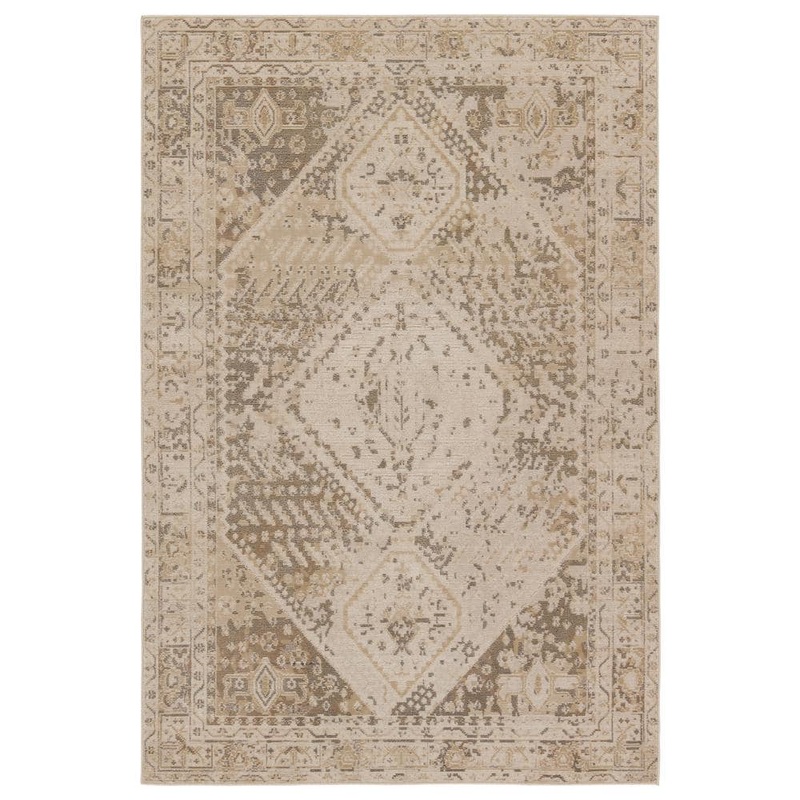 VIBE BY JAIPUR LIVING Rush Beige/Tan 3 ft. x 4 ft. Medallion Indoor/Outdoor Area Rug RUG156815