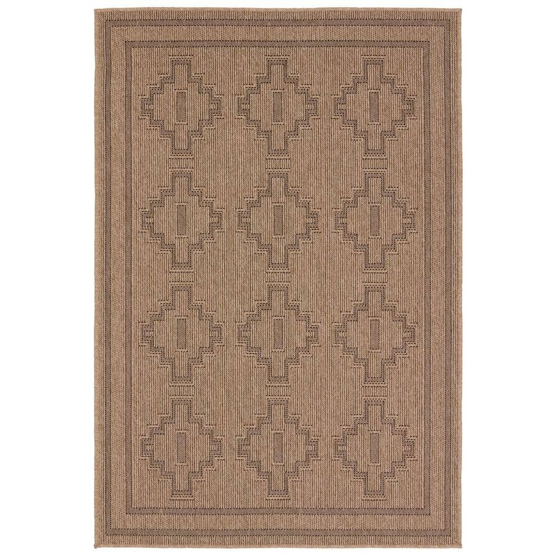 VIBE BY JAIPUR LIVING Vibe Adrar Brown/Black 2 ft. x 3 ft. Tribal Polypropylene Indoor/Outdoor Area Rug RUG157291
