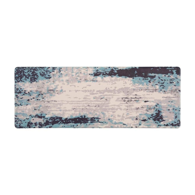 World Rug Gallery Blue Contemporary Abstract 18 in. x 47 in. Anti Fatigue Standing Mat 788Blue18x47