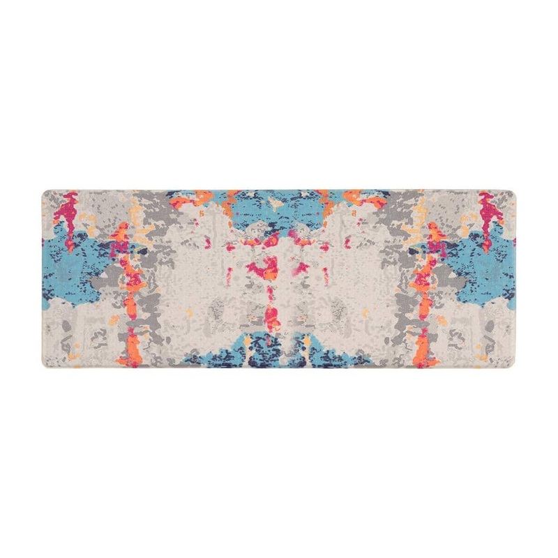 World Rug Gallery Multi Transitional Abstract 18 in. x 47 in. Anti Fatigue Standing Mat 793Multi18x47