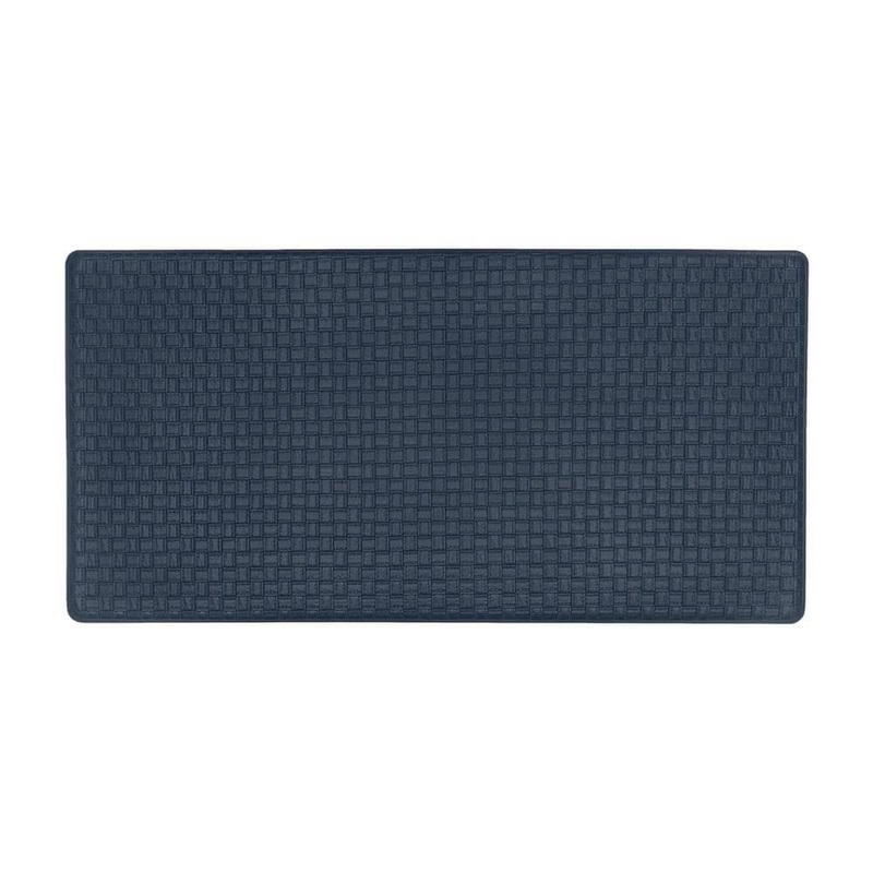 ACHIM Woven Embossed Faux Leather Navy 20 in. x 39 in. Anti-Fatigue Mat AF2039NY12