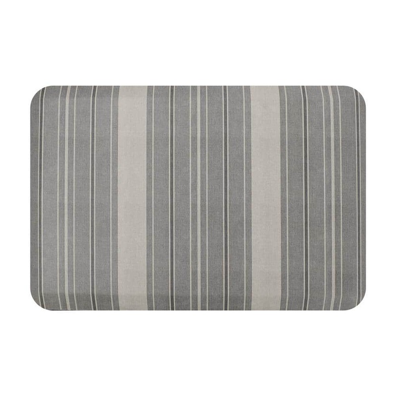 Bungalow Flooring Sole Comfort Ticking Stripes 22 in. x 32 in. Dark Grey Anti-Fatigue Comfort Mat 20958009203107