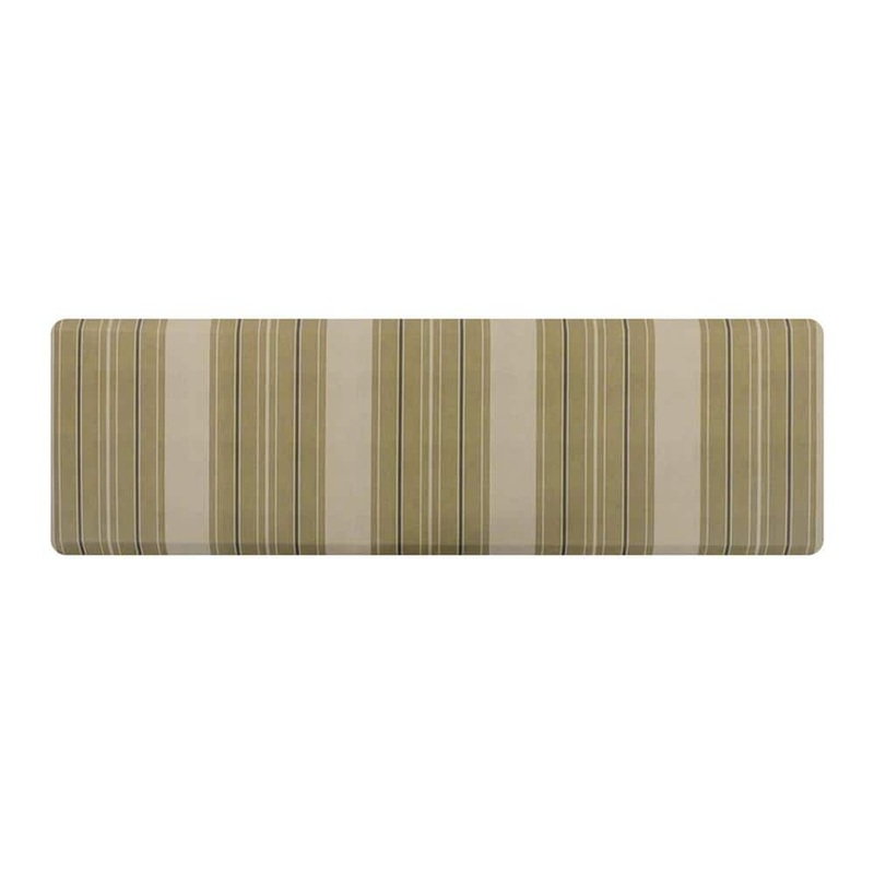 Bungalow Flooring Sole Comfort Ticking Stripes 22 in. x 72 in. Green Anti-Fatigue Comfort Mat 20958011206107