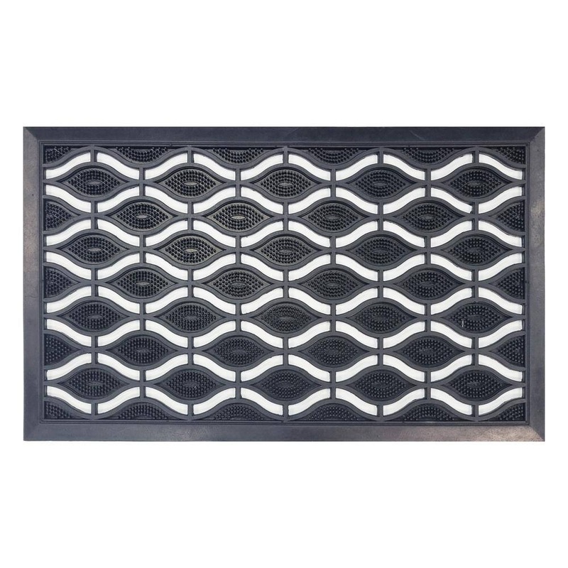 FANMATS Eye Pin Rubber Door Mat 29in. x 18in. 36785