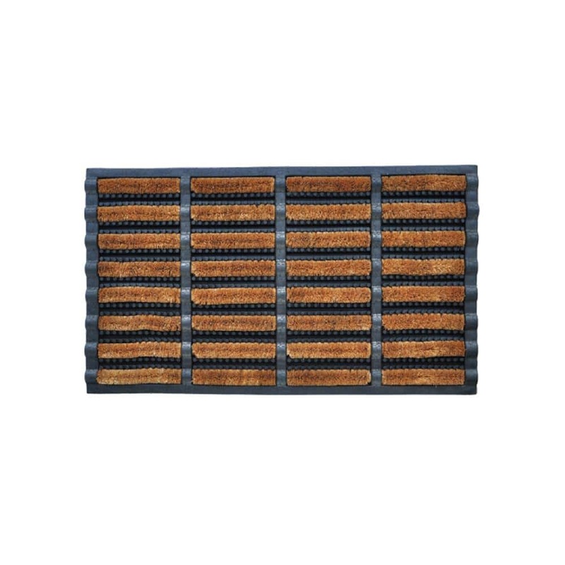 FIRST CONCEPT INC Natural 18 in. W x 30 in. L Rubber and Coir Rod Non-Slip Indoor Outdoor Door Mat FC-181